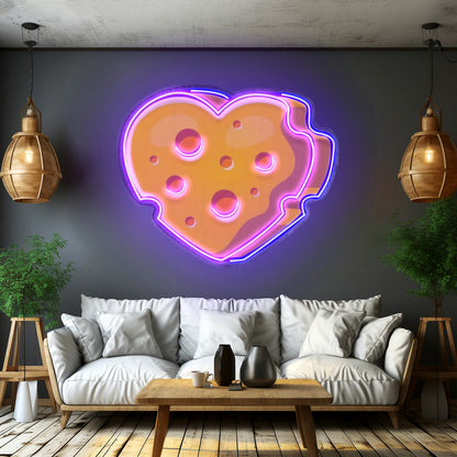 Cheese Heart Custom Led Signs Artwork For Sale