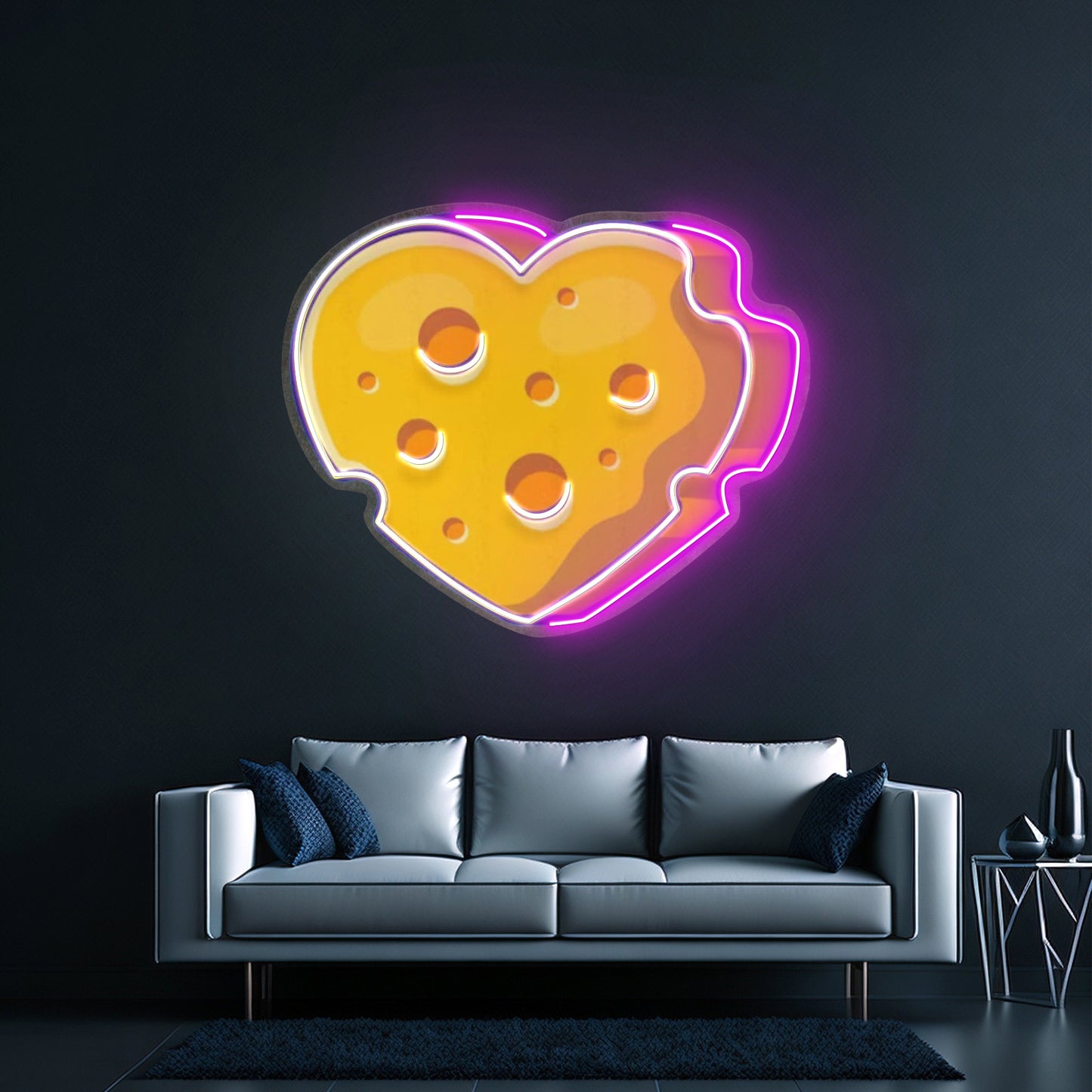 Cheese Heart Custom Led Signs Artwork For Sale