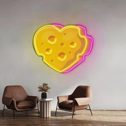 Cheese Heart Custom Led Signs Artwork For Sale