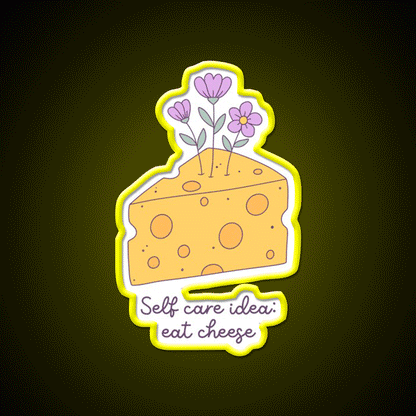 Cheese Is My Love Language Snack Food Led Neon Sign Rgb Color - Custom LED neon sign front view