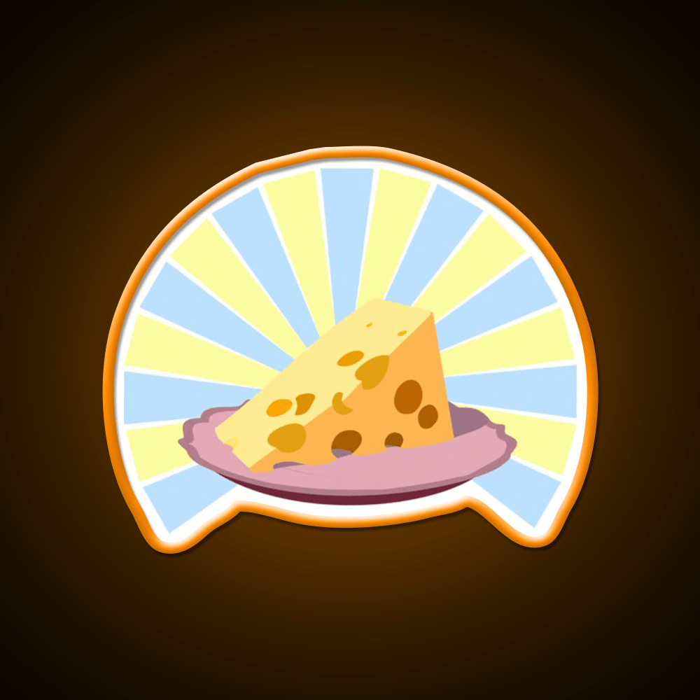 Cheese On Plate Snack Food Led Neon Sign Rgb Color - Shineneon