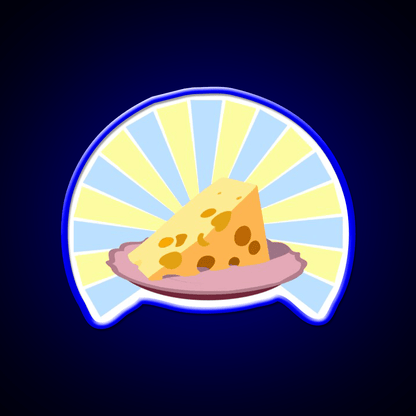 Cheese On Plate Snack Food Led Neon Sign Rgb Color - Shineneon