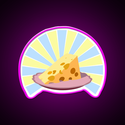 Cheese On Plate Snack Food Led Neon Sign Rgb Color - Shineneon