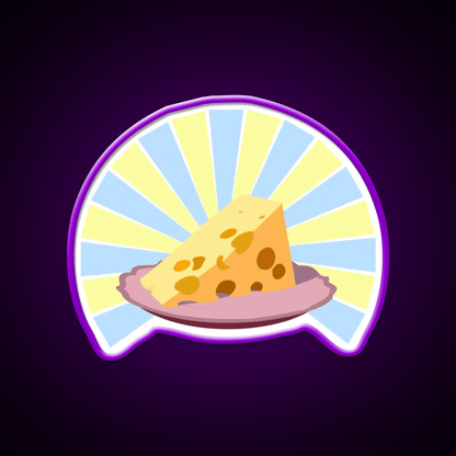 Cheese On Plate Snack Food Led Neon Sign Rgb Color - Shineneon