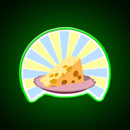 Cheese On Plate Snack Food Led Neon Sign Rgb Color - Shineneon