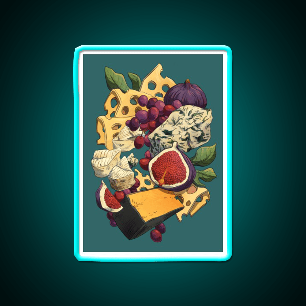 Cheese Plate Snack Food Led Neon Sign Rgb Color - Shineneon