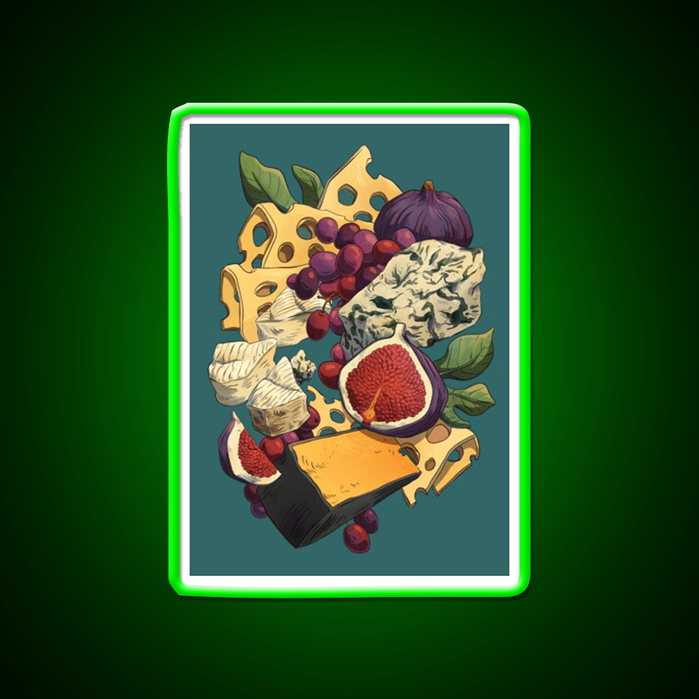 Cheese Plate Snack Food Led Neon Sign Rgb Color - Shineneon