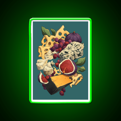 Cheese Plate Snack Food Led Neon Sign Rgb Color - Shineneon