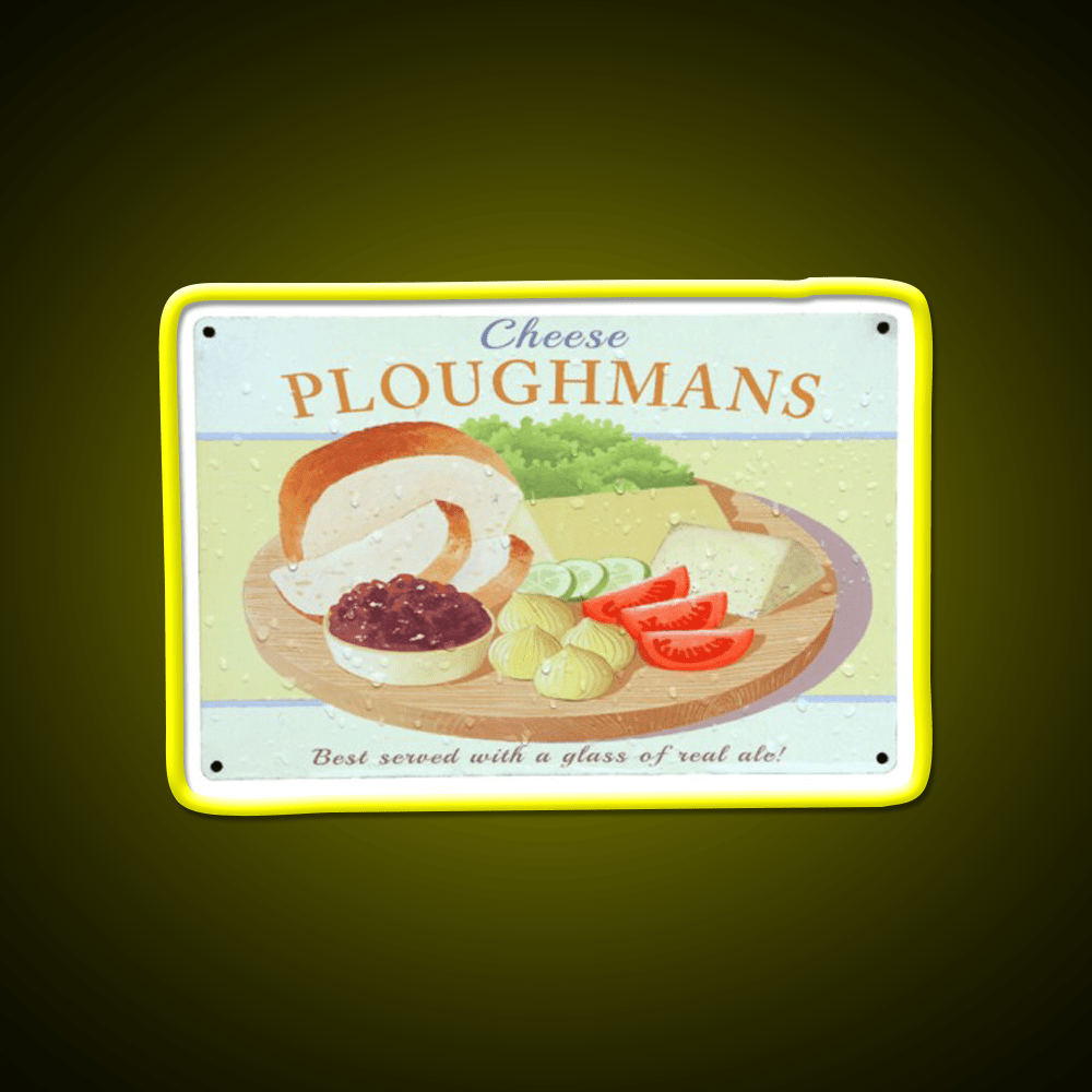 Cheese Ploughmans Sign Snack Food Led Neon Sign Rgb Color - Shineneon