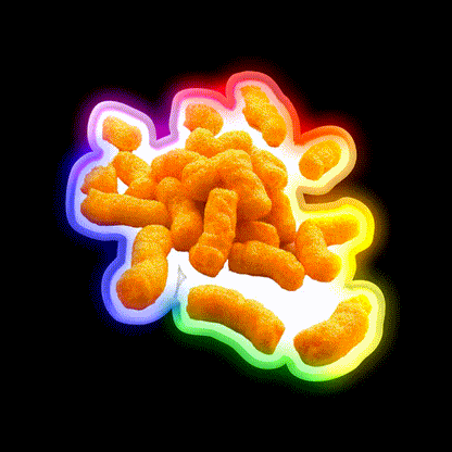 Cheese Puffs Snack Food Led Neon Sign For Snack Room Rgb Color - LED neon sign close-up detail