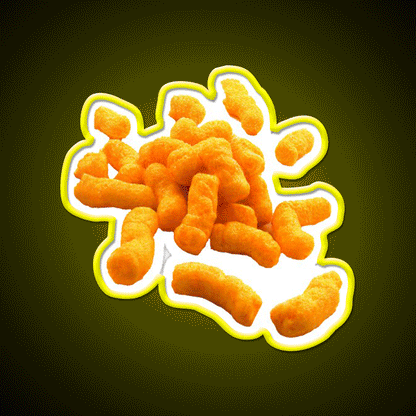 Cheese Puffs Snack Food Led Neon Sign For Snack Room Rgb Color - Custom LED neon sign front view