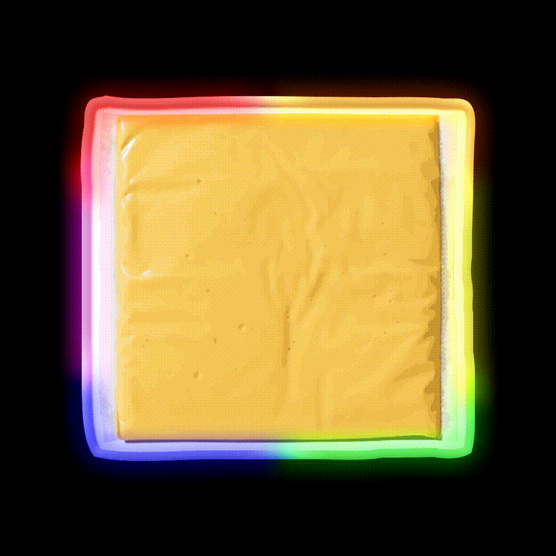 Cheese Slice Snack Food Led Neon Sign Rgb Color - LED neon sign close-up detail