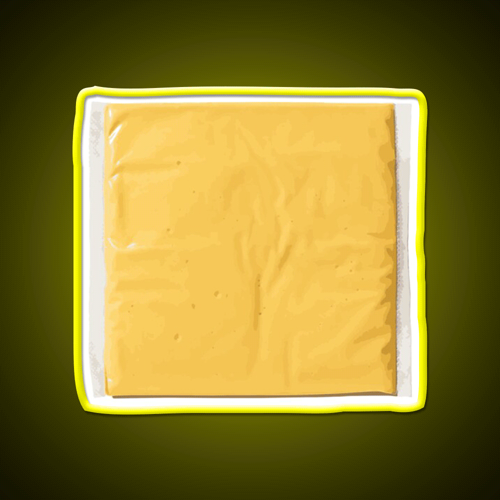 Cheese Slice Snack Food Led Neon Sign Rgb Color - Custom LED neon sign front view