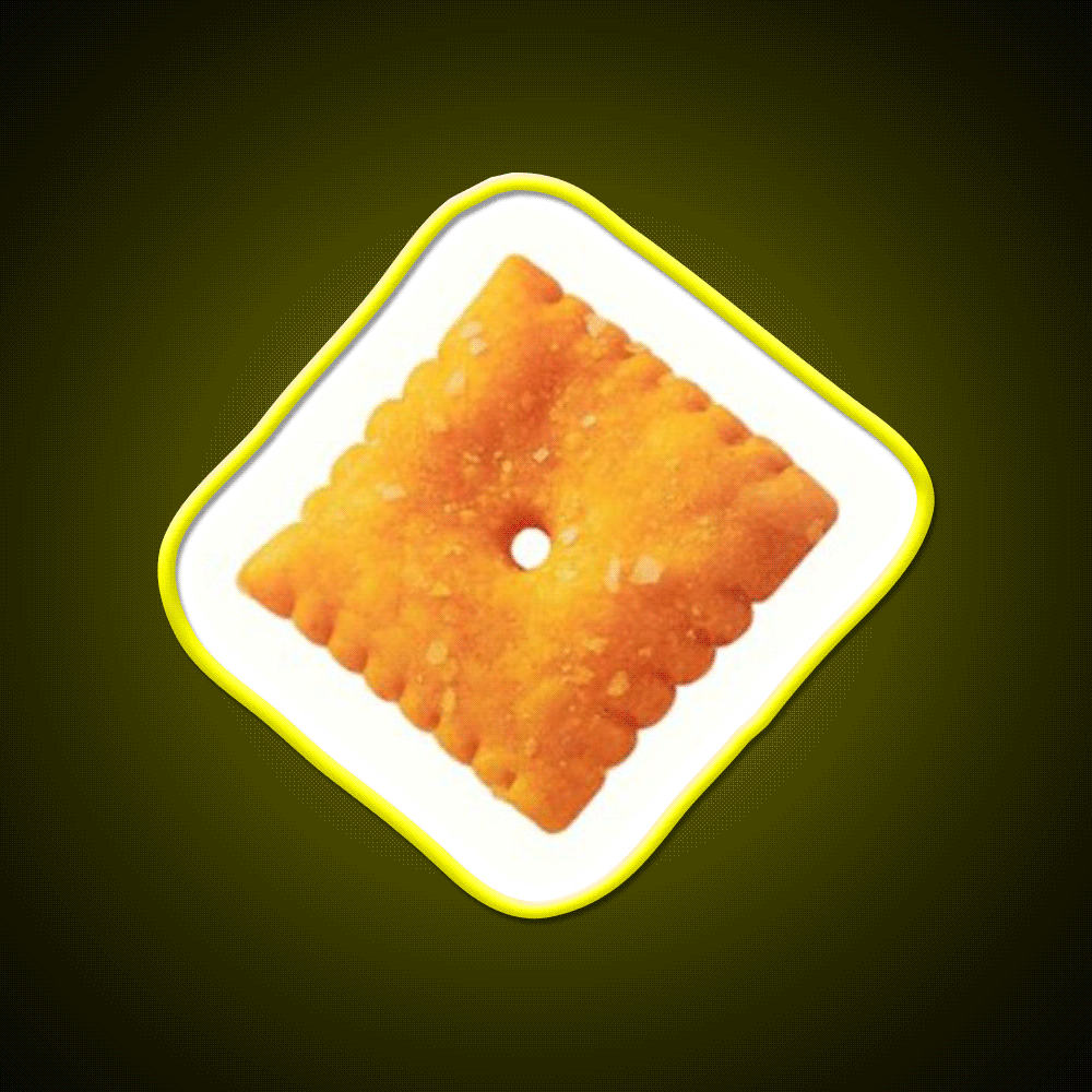 Cheese Snack Cracker Snack Food Led Neon Sign Rgb Color - Custom LED neon sign front view