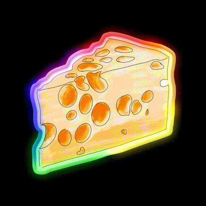 Cheese Snack Food Led Neon Sign Rgb Color - LED neon sign close-up detail