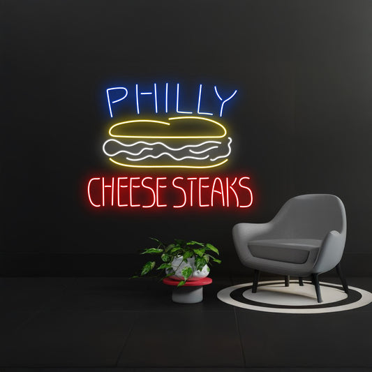 Cheese Steaks Neon Sign Sandwich Neon Light