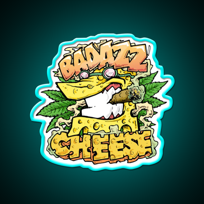 Cheese Strain Hemp Inspired Green Leaf Led Neon Sign Rgb Color - Size and dimension reference