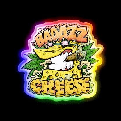 Cheese Strain Hemp Inspired Green Leaf Led Neon Sign Rgb Color - LED neon sign close-up detail
