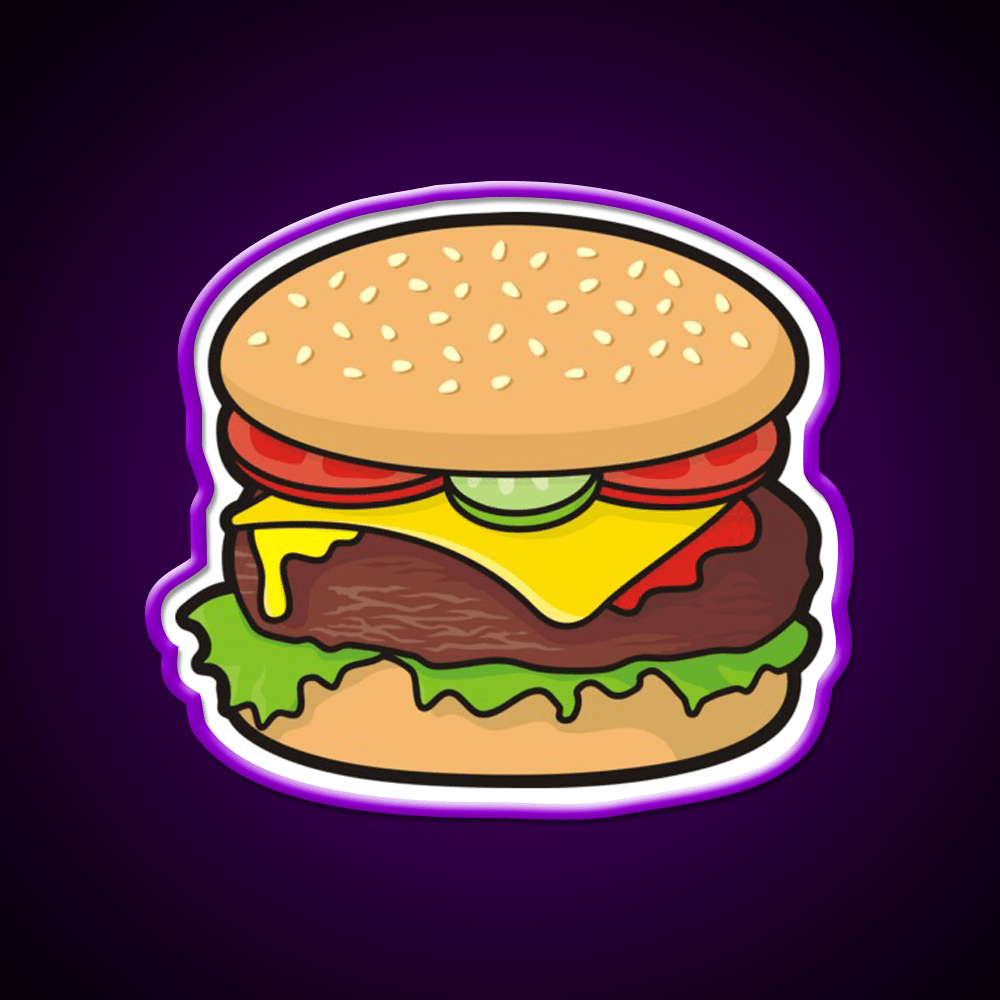 Cheeseburger Fast Food Led Neon Sign For Burger Place Rgb Color - Shineneon