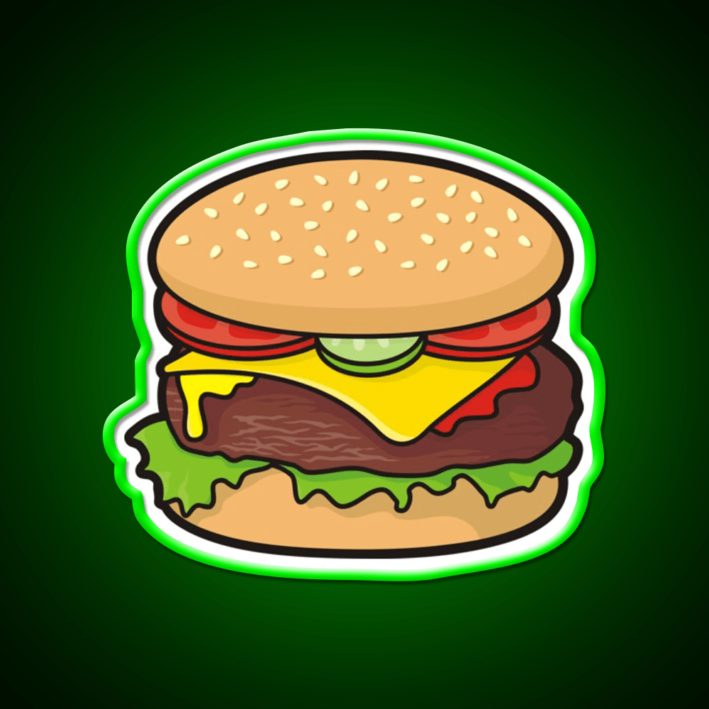 Cheeseburger Fast Food Led Neon Sign For Burger Place Rgb Color - Shineneon