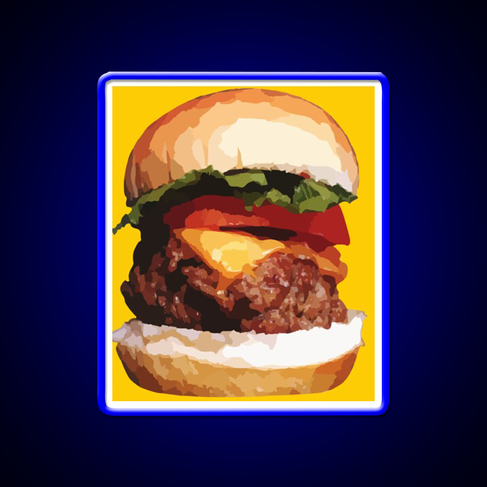 Cheeseburger Hamburger Food Fast Food Led Neon Sign For Burger Place Rgb Color