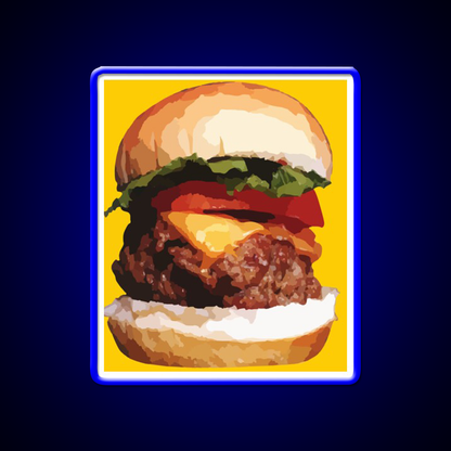 Cheeseburger Hamburger Food Fast Food Led Neon Sign For Burger Place Rgb Color