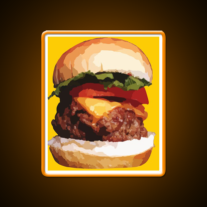 Cheeseburger Hamburger Food Fast Food Led Neon Sign For Burger Place Rgb Color