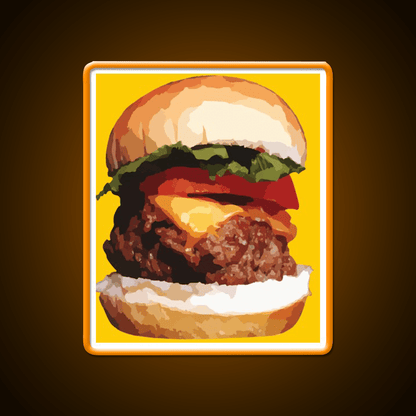 Cheeseburger Hamburger Food Fast Food Led Neon Sign For Burger Place Rgb Color - Shineneon