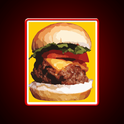 Cheeseburger Hamburger Food Fast Food Led Neon Sign For Burger Place Rgb Color - Shineneon
