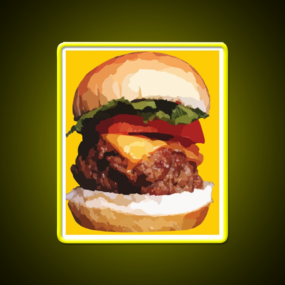 Cheeseburger Hamburger Food Fast Food Led Neon Sign For Burger Place Rgb Color