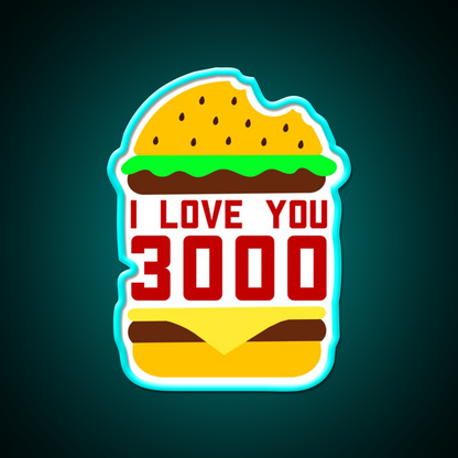 Cheeseburger I Love You 3000 Fast Food Led Neon Sign For Burger Place Rgb Color