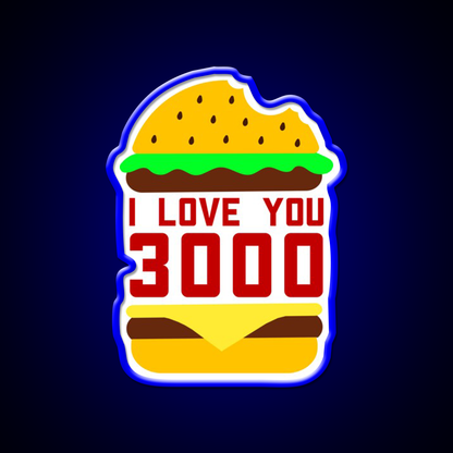 Cheeseburger I Love You 3000 Fast Food Led Neon Sign For Burger Place Rgb Color