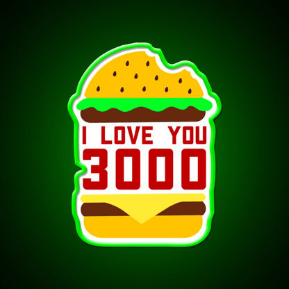 Cheeseburger I Love You 3000 Fast Food Led Neon Sign For Burger Place Rgb Color - Shineneon