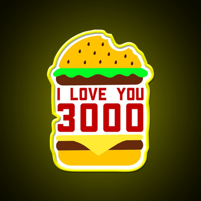Cheeseburger I Love You 3000 Fast Food Led Neon Sign For Burger Place Rgb Color - Shineneon