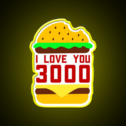 Cheeseburger I Love You 3000 Fast Food Led Neon Sign For Burger Place Rgb Color