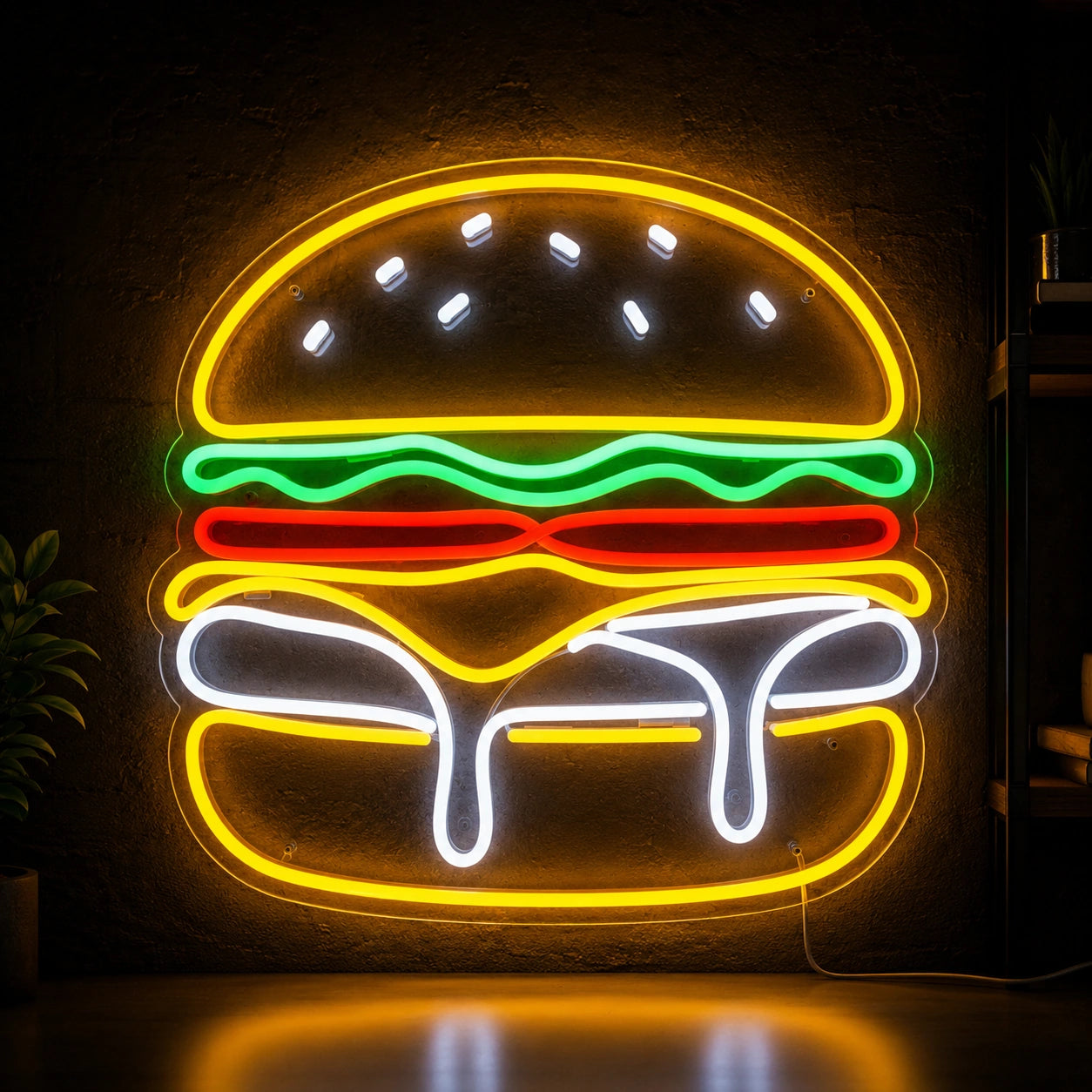 Cheeseburger LED Neon Sign main product image