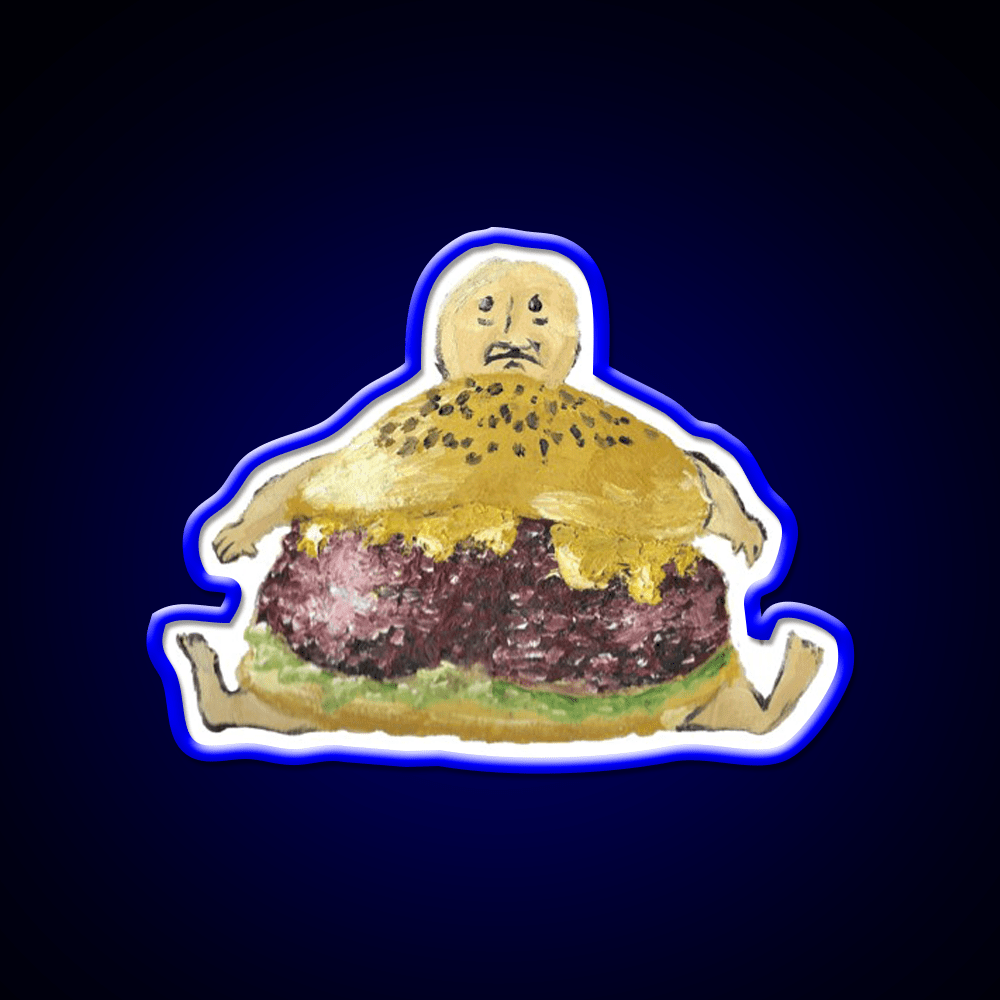 Cheeseburger Man Fast Food Led Neon Sign For Burger Place Rgb Color - Shineneon