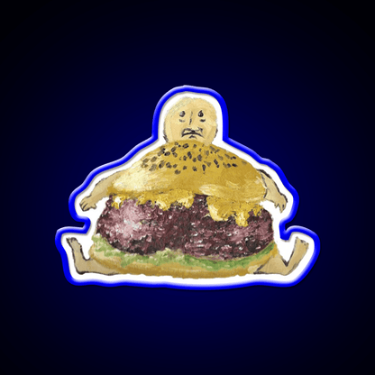 Cheeseburger Man Fast Food Led Neon Sign For Burger Place Rgb Color - Shineneon