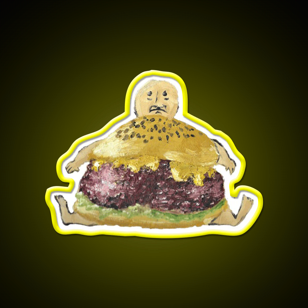 Cheeseburger Man Fast Food Led Neon Sign For Burger Place Rgb Color