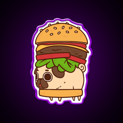 Cheeseburger Puglie Fast Food Led Neon Sign For Burger Place Rgb Color - Shineneon