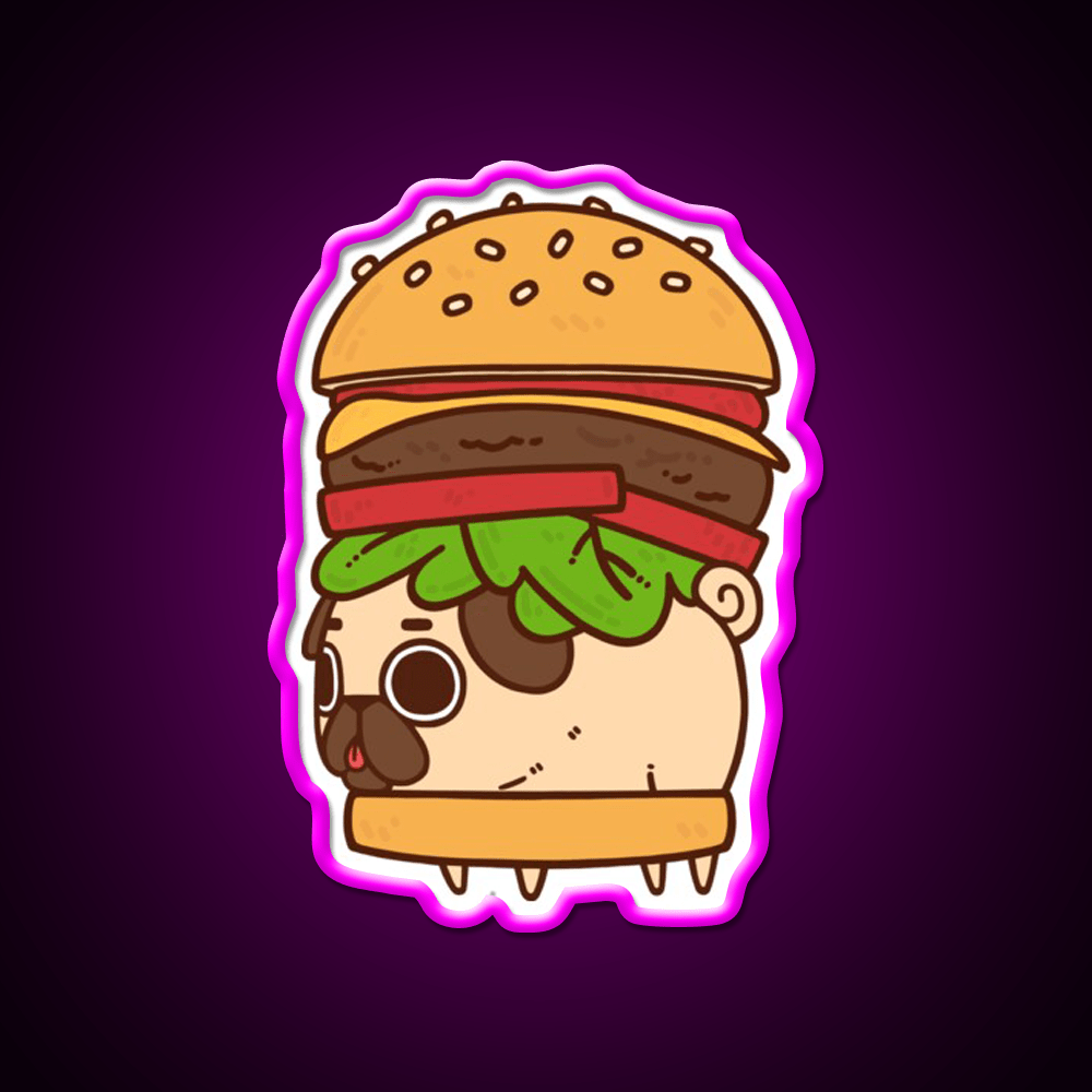 Cheeseburger Puglie Fast Food Led Neon Sign For Burger Place Rgb Color - Shineneon