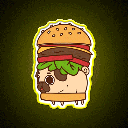 Cheeseburger Puglie Fast Food Led Neon Sign For Burger Place Rgb Color