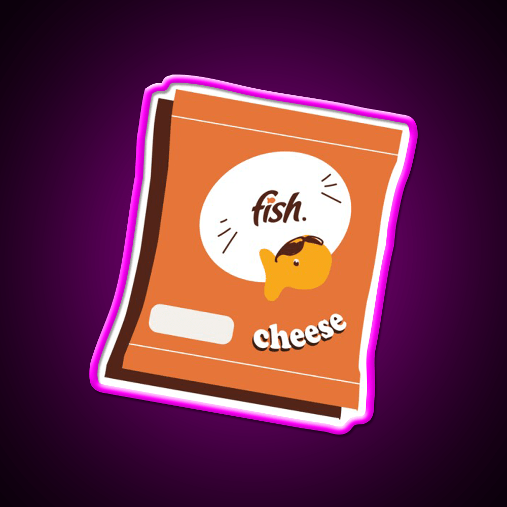 Cheesy Fish A Goldfish Snack Food Led Neon Sign Rgb Color - Shineneon