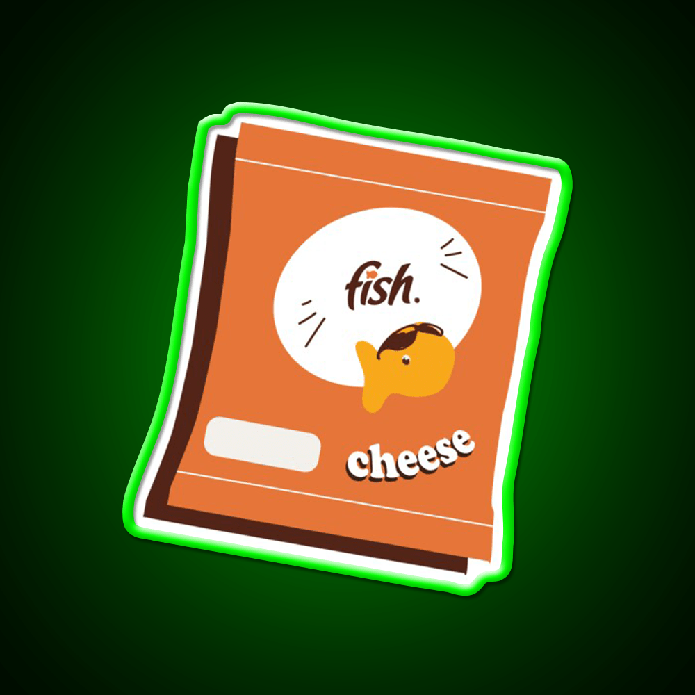 Cheesy Fish A Goldfish Snack Food Led Neon Sign Rgb Color - Shineneon
