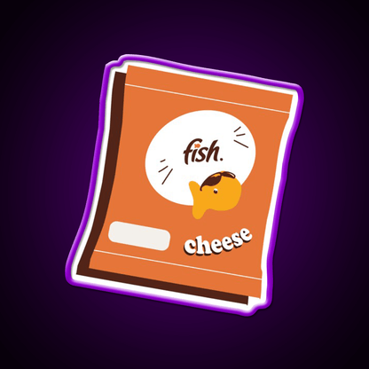 Cheesy Fish A Goldfish Snack Food Led Neon Sign Rgb Color - Shineneon