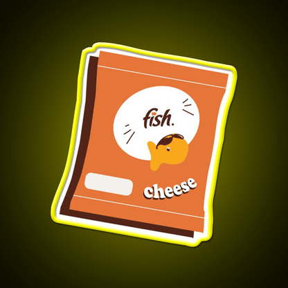 Cheesy Fish A Goldfish Snack Food Led Neon Sign Rgb Color - Shineneon