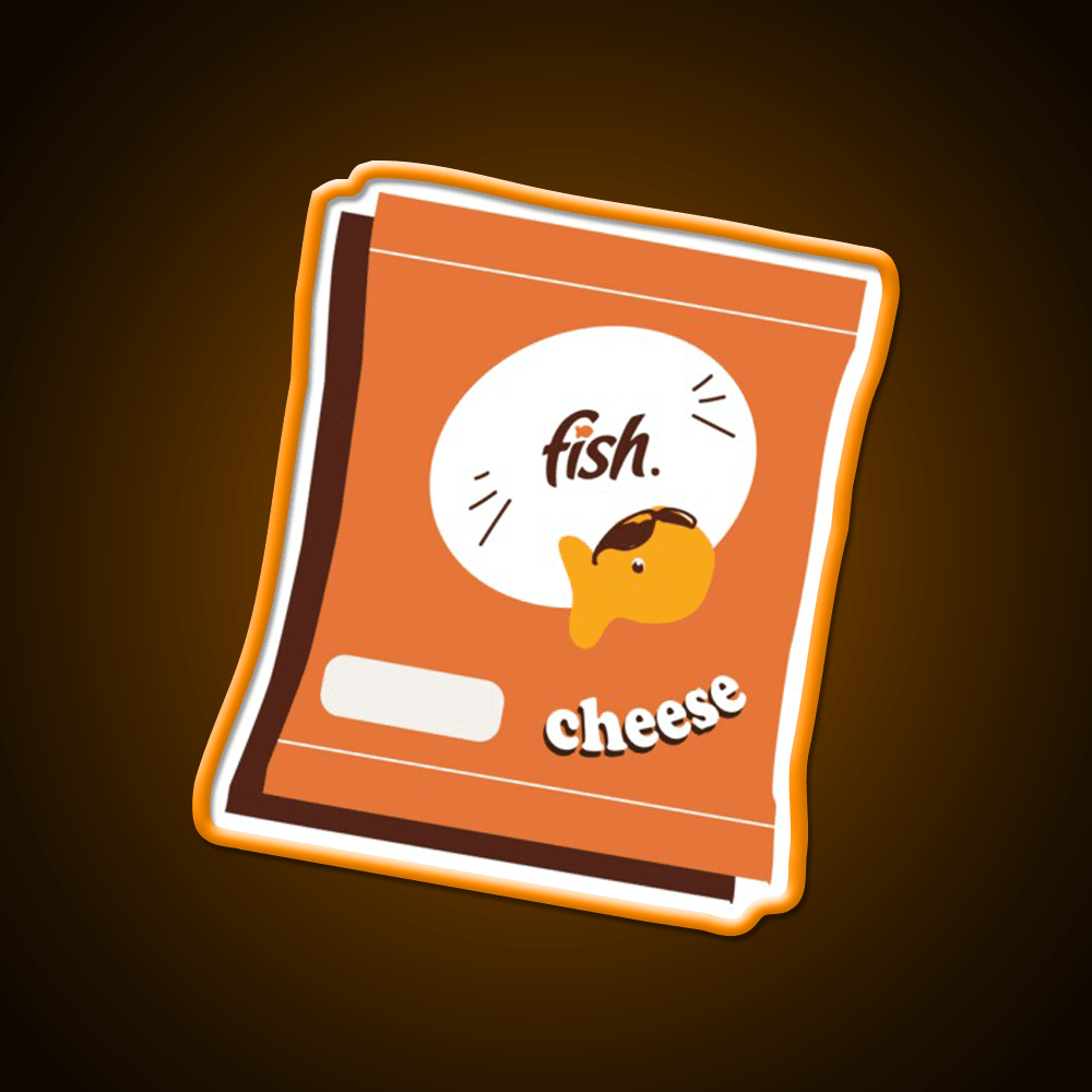 Cheesy Fish A Goldfish Snack Food Led Neon Sign Rgb Color - Shineneon
