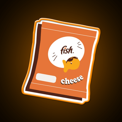 Cheesy Fish A Goldfish Snack Food Led Neon Sign Rgb Color - Shineneon