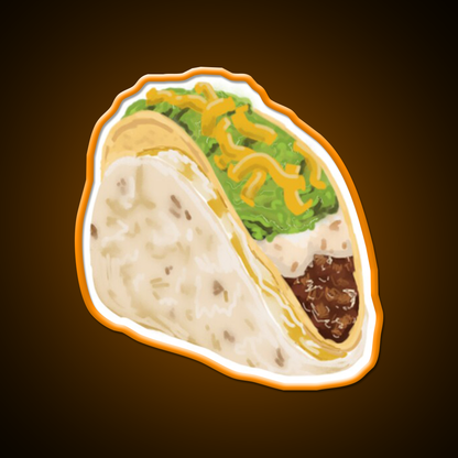 Cheesy Gordita Crunch Taco Led Neon Sign Mexican Food Sign Rgb Color