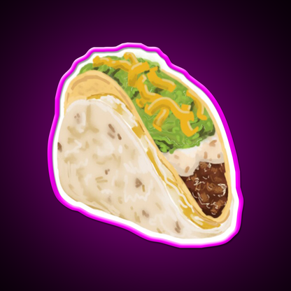 Cheesy Gordita Crunch Taco Led Neon Sign Mexican Food Sign Rgb Color